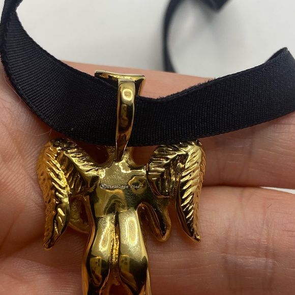 COPY - Vintage Guardian Angel Cherub Velvet Choker Necklace - Picture 8 of 8